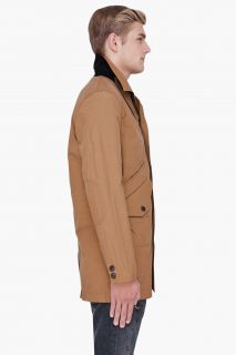 Wings + Horns Tan Removable Wool Lined Mac Coat for men