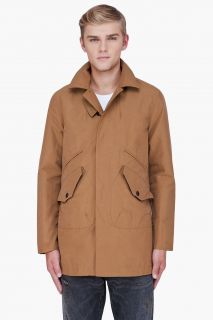 Wings + Horns Tan Removable Wool Lined Mac Coat for men