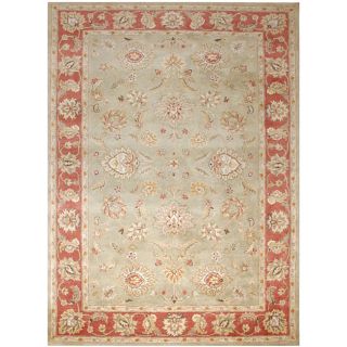 Hand tufted Sand/ Red Wool Rug (6 x 9)
