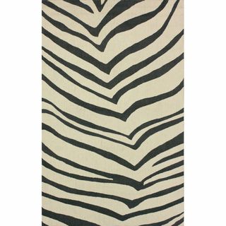 Handmade Zebra Grey Wool Rug