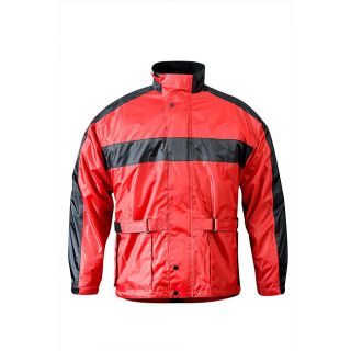 RX 2 Mens Red and Black Waterproof Nylon Motorcycle Rain Jacket Today