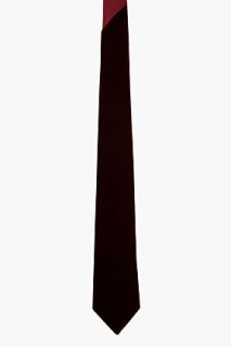 Yves Saint Laurent Burgundy Velvet silk Tie for men