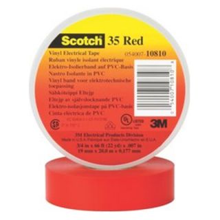 3M 63235 3/4 x 66ft Red SCOTCH 35 Vinyl Electrical Color CodingTape