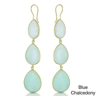 Miadora 22k Goldplated Silver 60ct TGW Turquoise or Chalcedony