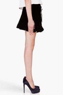 Co Black Velvet Silk Miniskirt for women