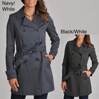Tommy Hilfiger Womens Polka dot Belted Trench Coat