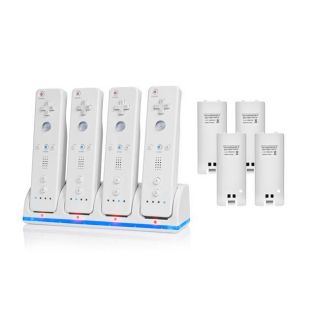 Controller Charging Station and 4 Rechargeable Batteries for Wii