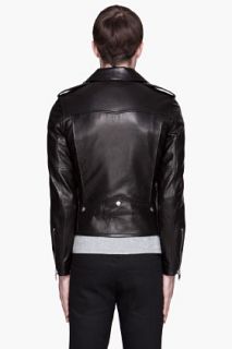 Saint Laurent Black Leather Classic Biker Jacket for men