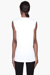 Givenchy White Graphic Print Sleeveless T shirt for women