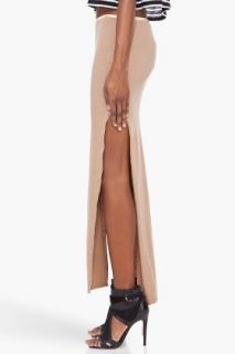 R13 Long Beige Slit Skirt for women