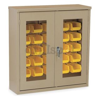 Edsal CV1275TN Visual Bin Cabinet, Assembled, 24 Bins, Tan