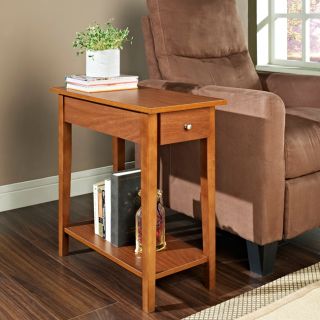 Walnut Finish Wood Chair Side End Table with Drawer Today $93.99 3.7