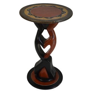 Hand finished Lovers Accent Table (Ghana)