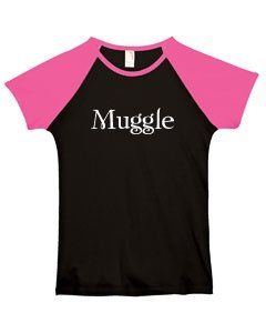 MUGGLE on Ladies Fitted Cap Sleeve Baseball T Shirt