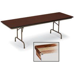 KI Solid Core Standard Folding Tables   Walnut top/black