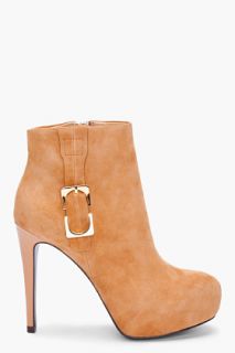 Diane Von Furstenberg Beige Rory Suede Boots for women