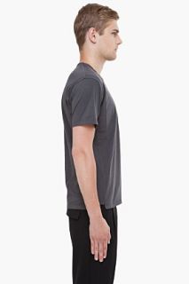 Yves Saint Laurent Charcoal Poplin T shirt for men
