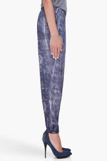 Diesel Grey Satin Print Pants for women