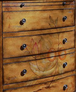 Hand painted Pecan Accent Chest