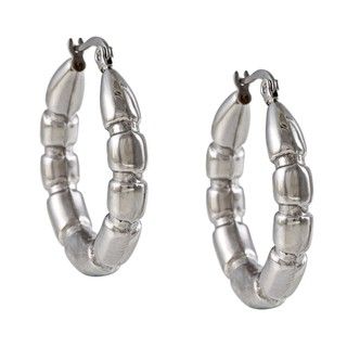 La Preciosa Stainless Steel Segmented Hoop Earrings