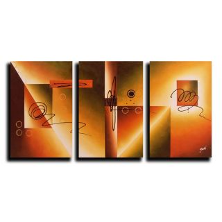Hand painted Original Abstract Oil Paintings (Set of 3)