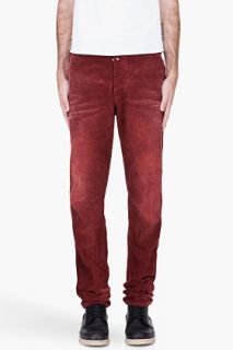 Diesel Burgundy Slim Chi Blado Cords for men