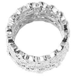 Ultimate CZ Silvertone Cubic Zirconia Stackable Eternity Rings (Set of