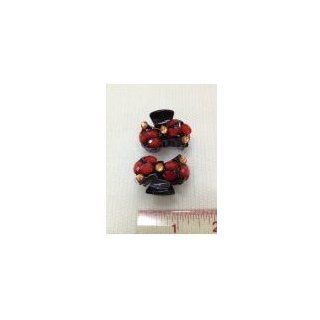 Hair Jaw Clips Crystal Red array .Mini, 2.5 cm 2 Pcs. (Handmade)Its
