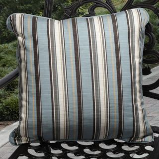 Clara Outdoor Carnegie Celeste Blue Stripe Throw Pillows Made with