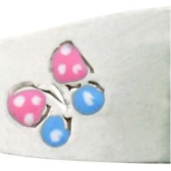 Sterling Silver Childrens Enameled Butterfly Adjustable ID Bracelet