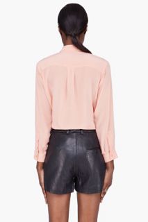 See by Chloé Pink Silk Crepe Henley Blouse for women