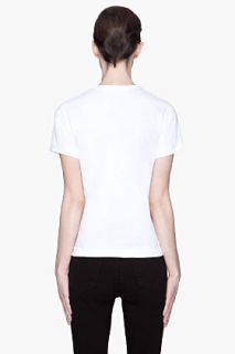 Comme Des Garçons Play  White Red Peek a boo Emblem T shirt for women