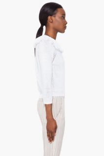 Vanessa Bruno White Fringe Collar Sweater for women