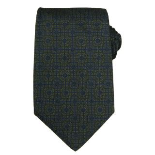 Versace Mens Geometric Clover and Square Silk Tie