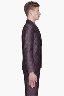 Ann Demeulemeester Eggplant Purple Patterned Jarrod Blazer for men