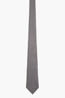 Yves Saint Laurent Black Tile Pattern Silk Tie for men