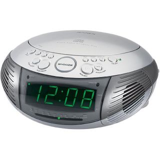 Jensen JCR 332 AM/FM Dual Alarm Clock Radio with Top loading CD Player