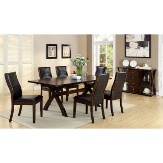 Ayala Contemporary Dark Oak 7 piece Dining Set with 18 inch Expandable