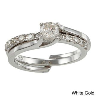 14k Gold 1ct TDW Round Diamond Bridal Ring Set (H I, I1 I2