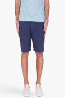 Paul Smith Jeans Blue Linen Shorts for men