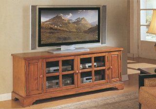 Oak Finish Wood Plasma LCD Flat Panel TV Stand Furniture