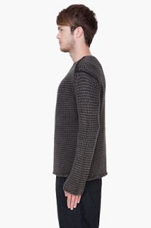 T By Alexander Wang Charcoal Acid Washed Knit Sweater for men