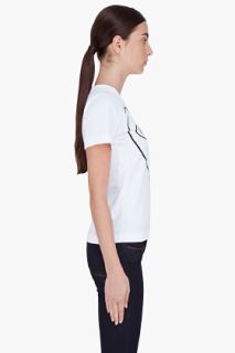 Comme Des Garçons Play  White Black Emblem T shirt for women