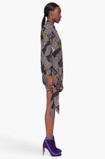Thakoon Addition Purple Asymmetric Shirt Dress for women