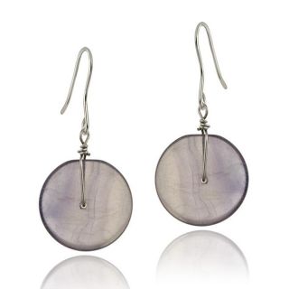Glitzy Rocks Sterling Silver Purple Jade Disc Dangle Earrings Today $
