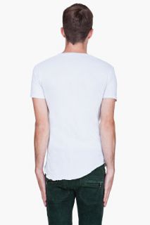 Balmain Ivory Bird Print T shirt for men