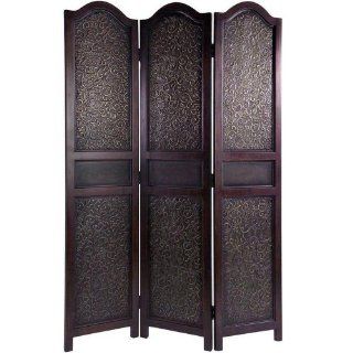 Barbazon Floor Screen 70.75h X 47.5w Dark Stained Wd, 70