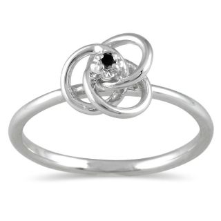 10k White Gold Black Diamond Promise Ring