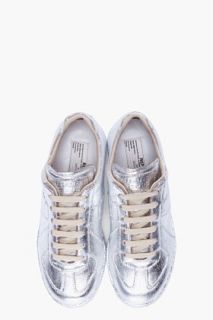 Maison Martin Margiela Metallic Silver Foil Sneakers for women