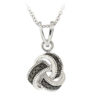 DB Designs Sterling Silver Black Diamond Accent Knot Necklace Today $